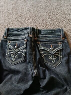 Rock Revival Women’s Black Embellished Pocket Jeans